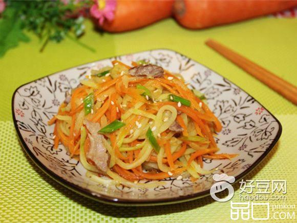 莴笋炒胡萝卜丝