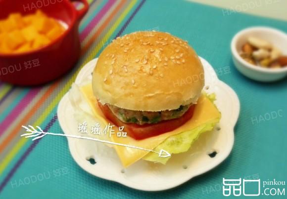 鲜虾肉排芝士汉堡