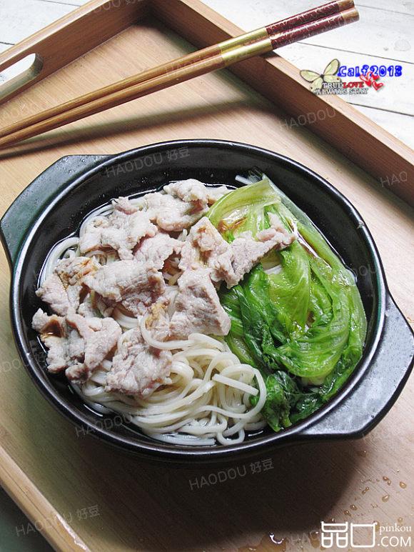 清汤肉片挂面