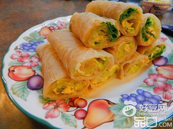 生菜鸡蛋皮卷饼