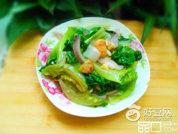 洋葱炒生菜丸子