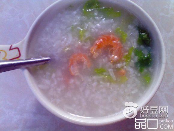 虾仁生菜粥