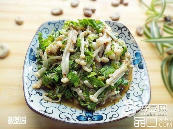 生菜拌金针菇