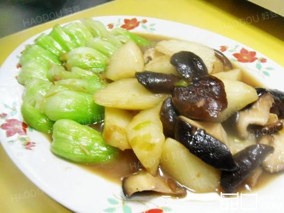 香菇山药扒油菜