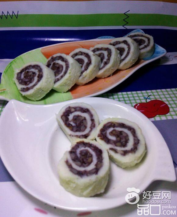 山药蜜红豆卷