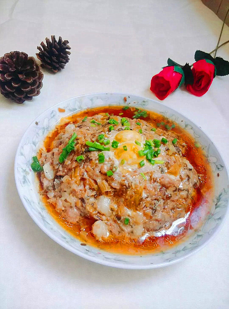 咸蛋蒸肉饼步骤6