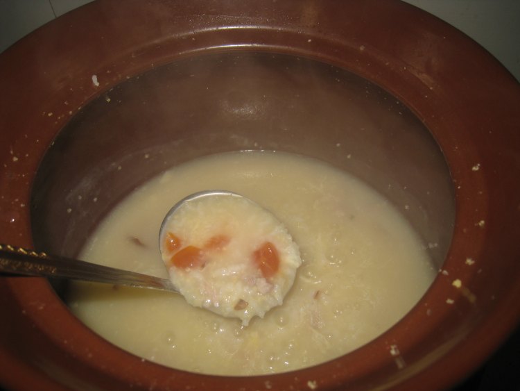 咸蛋瘦肉粥步骤7