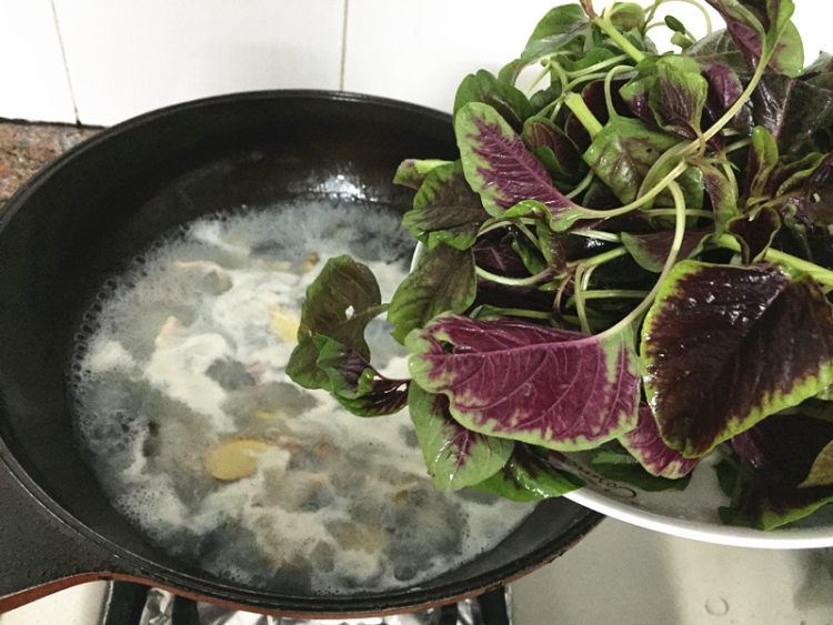 皮蛋瘦肉红苋菜步骤13