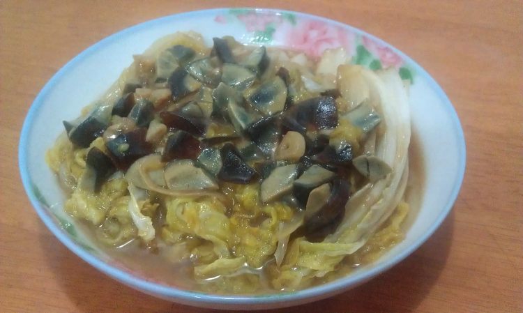 皮蛋烩娃娃菜步骤12