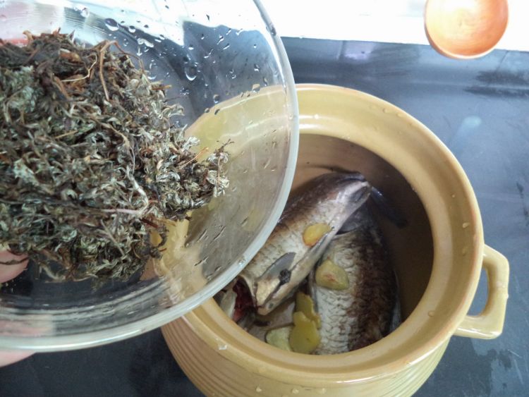 绵茵陈煲鲫鱼步骤6