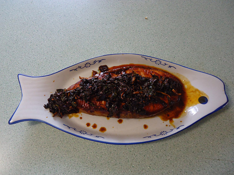 辣豆豉紫苏煎三文鱼步骤9