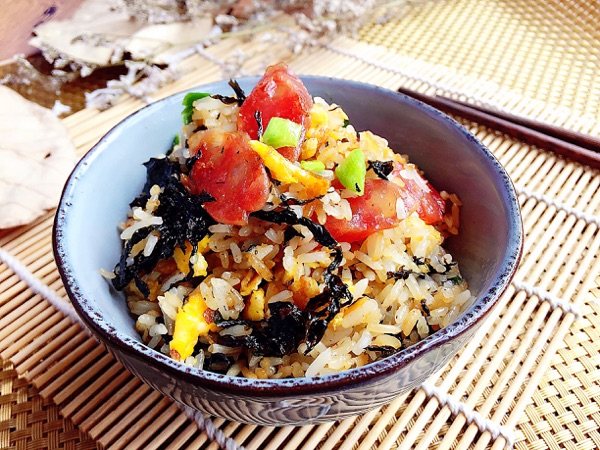 腊味紫菜炒饭步骤13