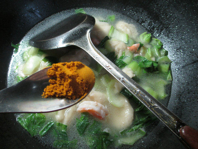 虾仁青菜面疙瘩步骤9