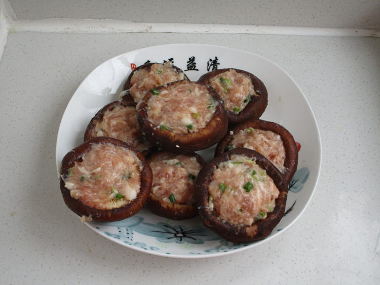 虾肉醸香菇步骤5