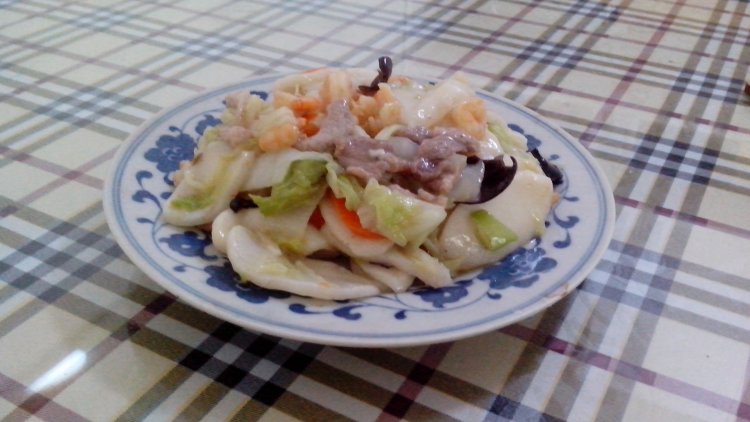 虾仁肉丝杂蔬炒白粿步骤12