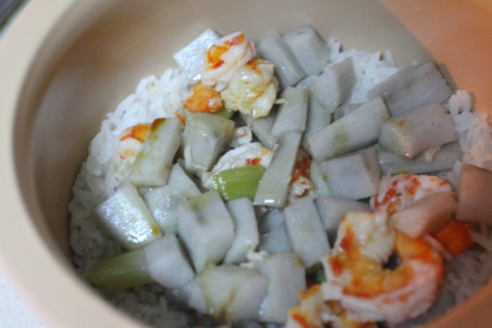 虾仁山药米饭步骤6