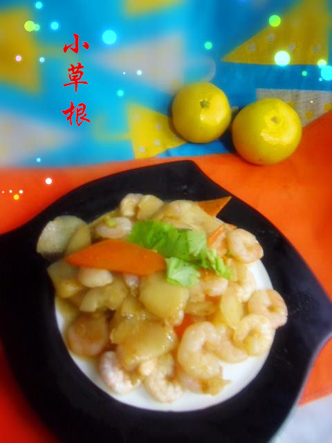荸荠炒虾仁步骤7