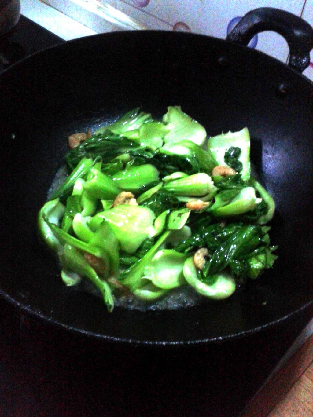 小油菜炒虾仁步骤8