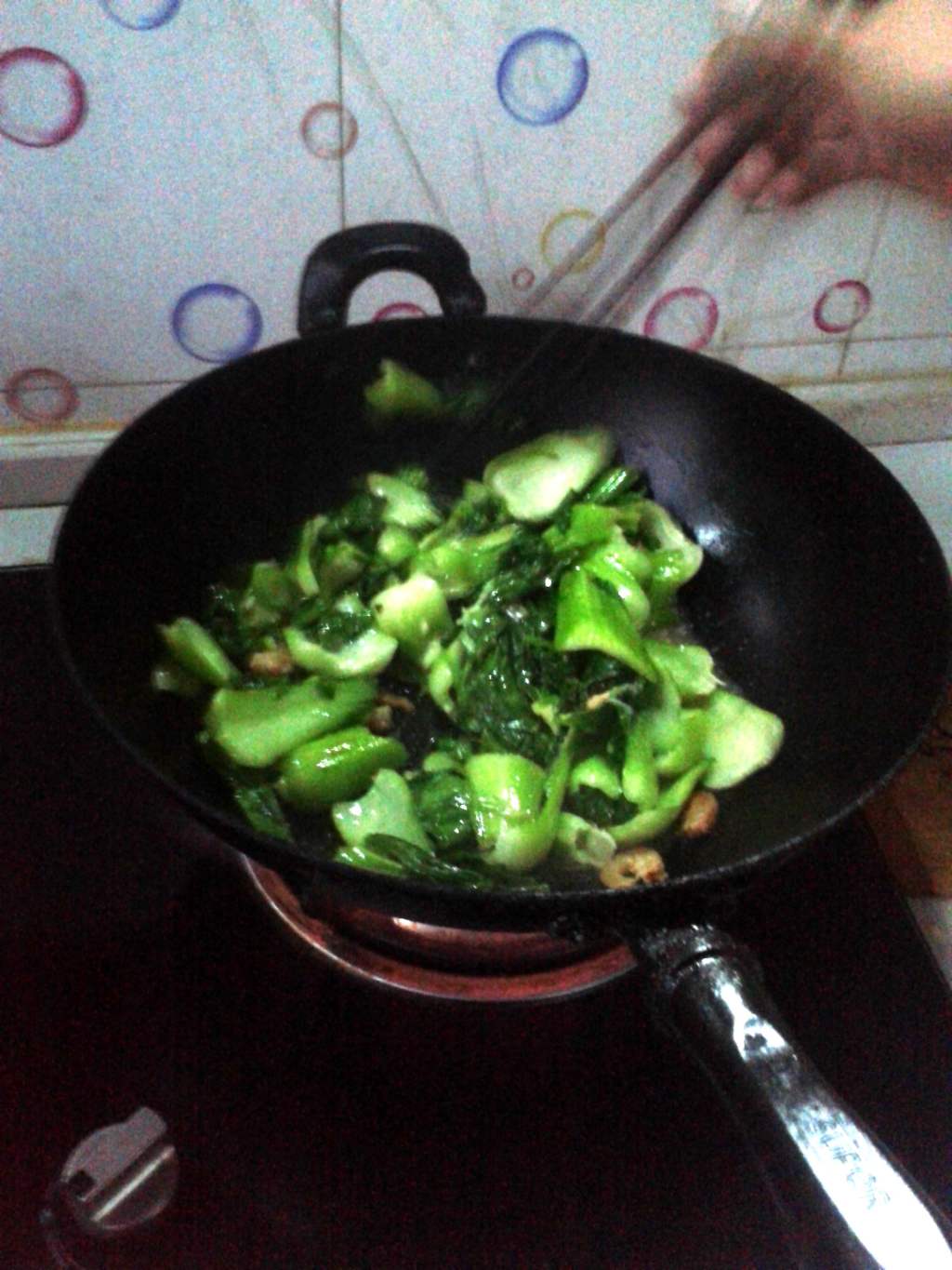 小油菜炒虾仁步骤6