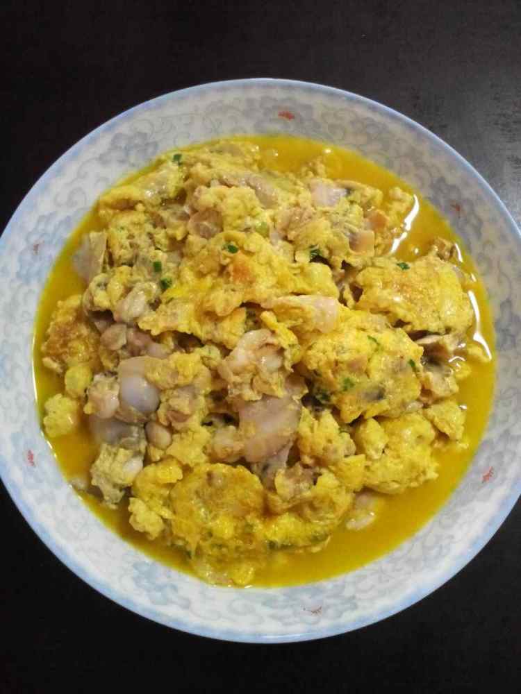 文蛤肉炒鸡蛋步骤7
