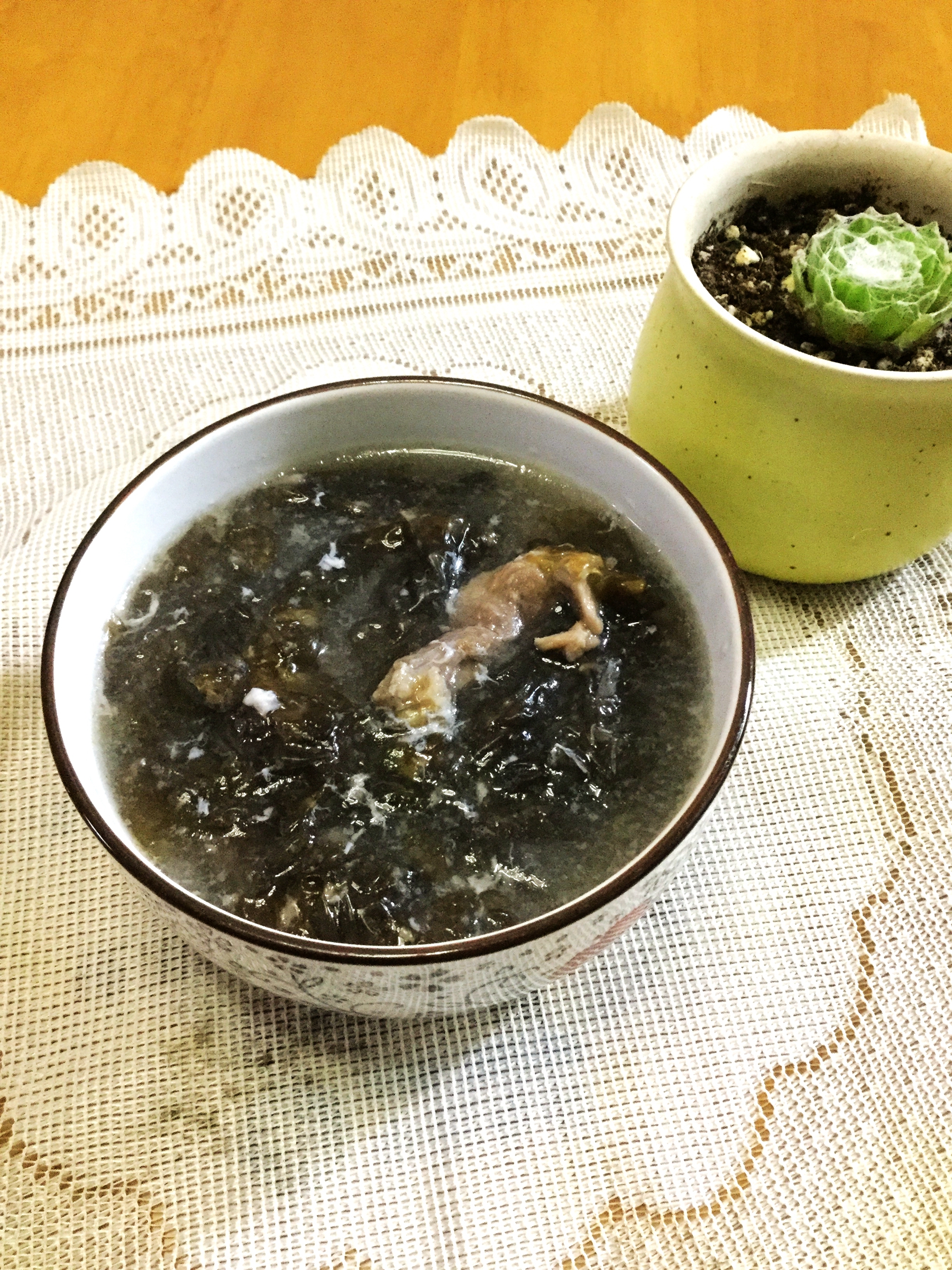 咸蛋紫菜汤步骤7