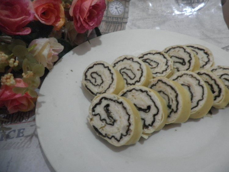 豆腐皮鸡肉紫菜卷步骤10