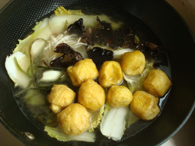 小白菜海带豆泡汤步骤5