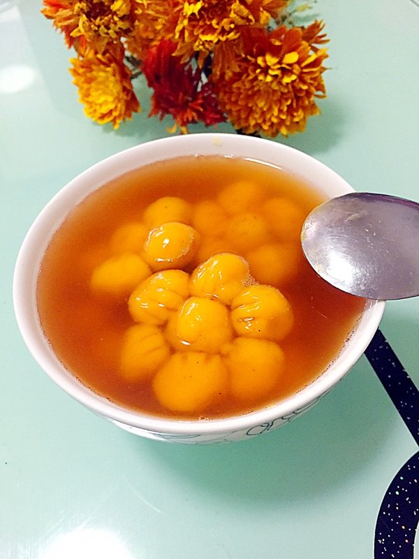 南瓜花朵汤圆步骤12