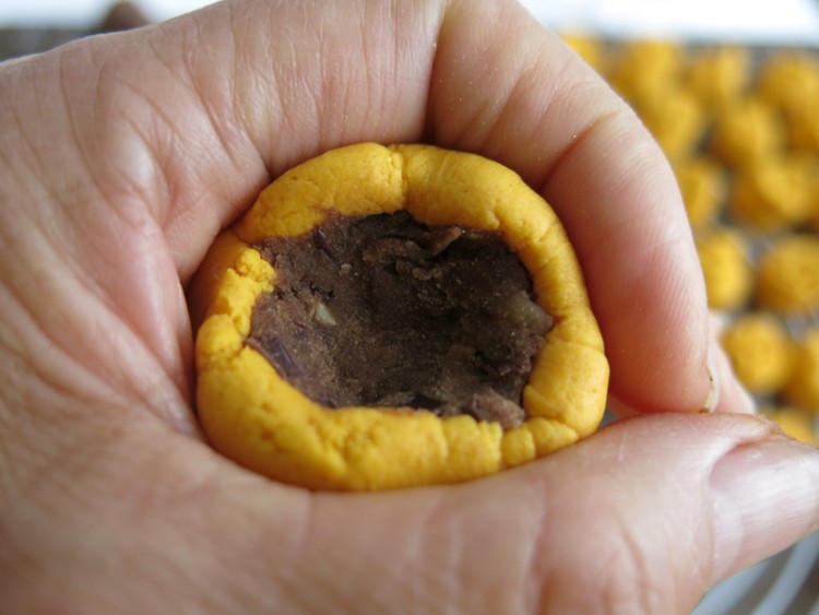 南瓜糯米豆沙饼步骤12