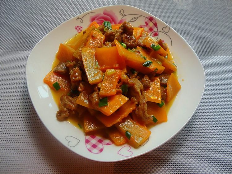 南瓜炒瘦肉步骤6