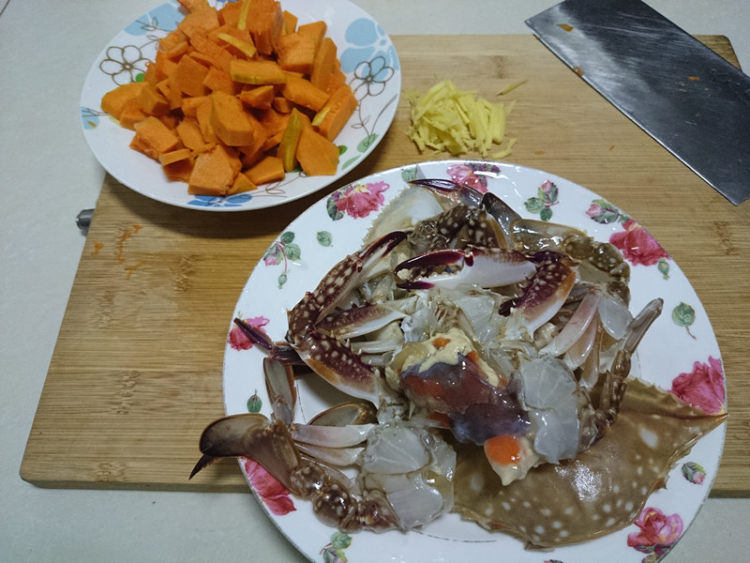 南瓜海蟹粥步骤2
