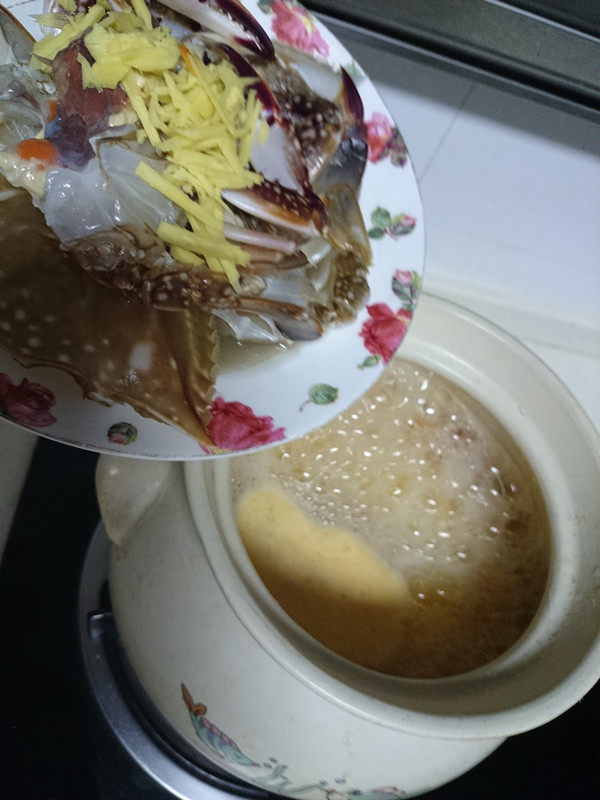 南瓜海蟹粥步骤7