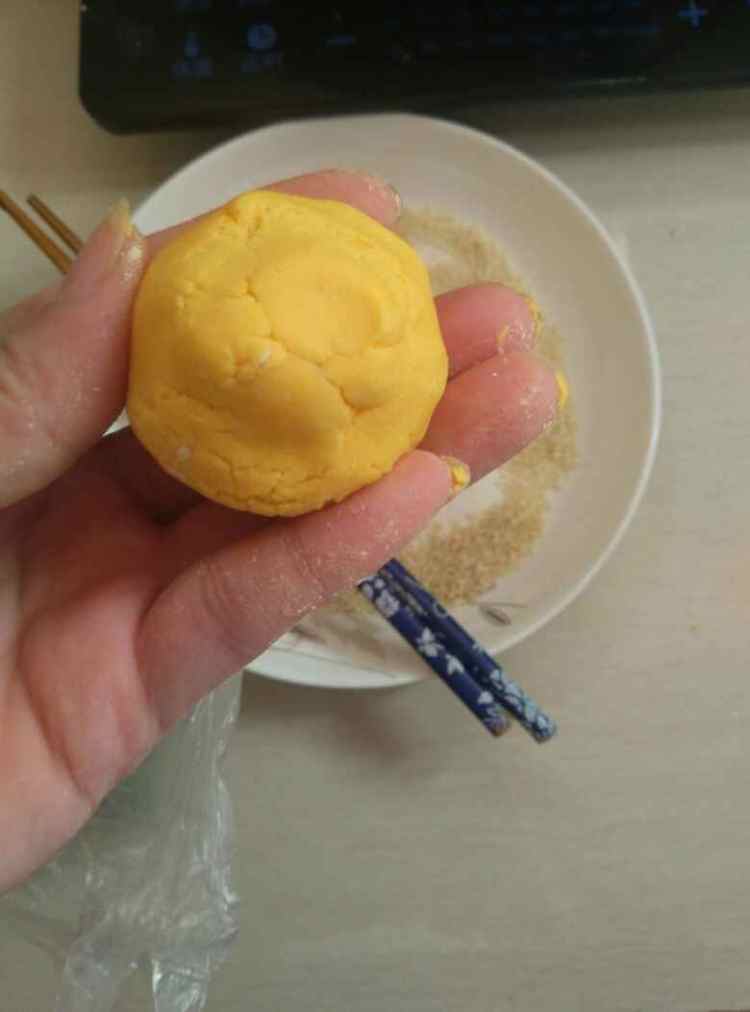 南瓜球心太软步骤9