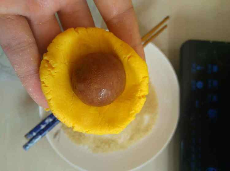南瓜球心太软步骤8