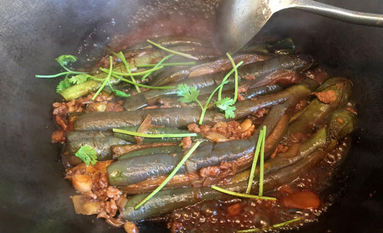 花式肉粒烧茄条步骤13