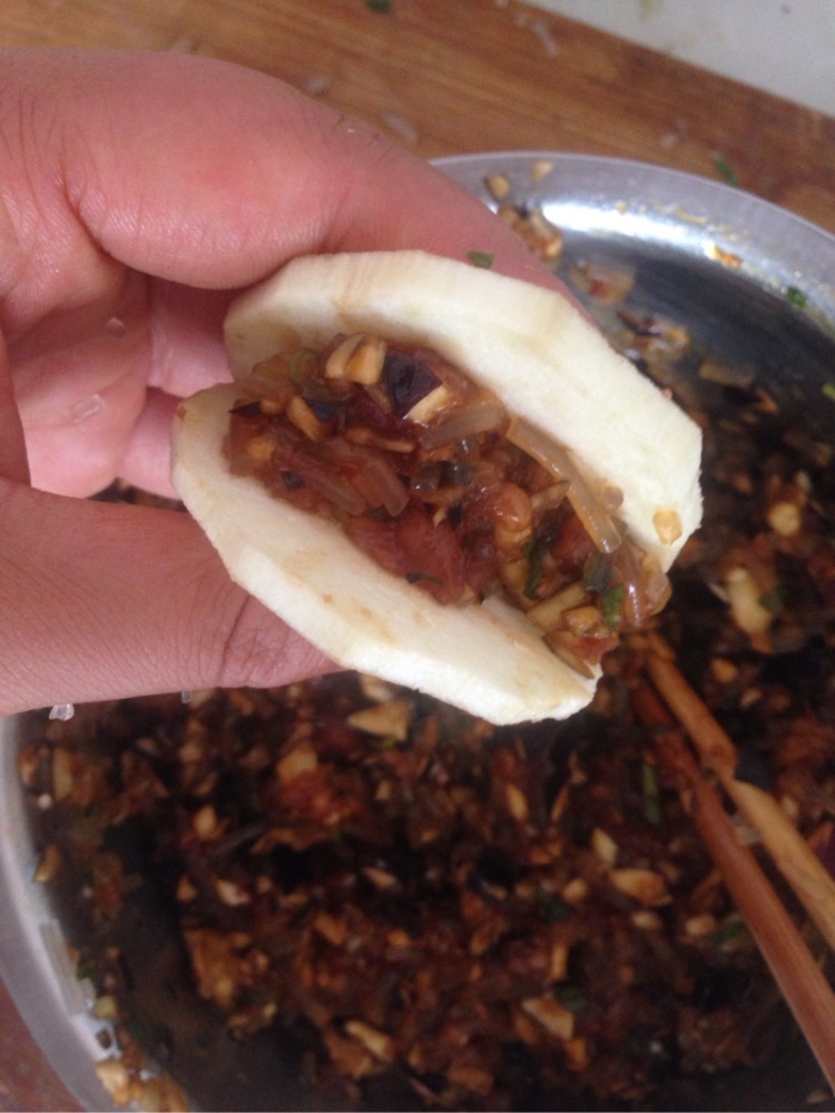 电饭锅版煎茄盒步骤11
