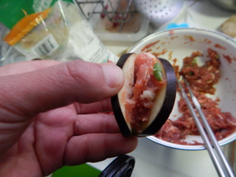 蚝油茄盒步骤12