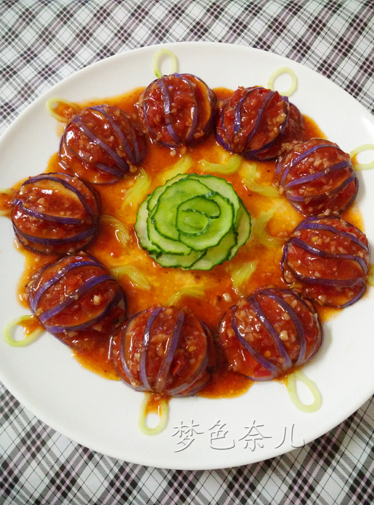 茄汁灯笼茄子步骤7