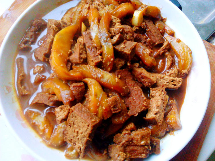 茄子炒豆腐片步骤8