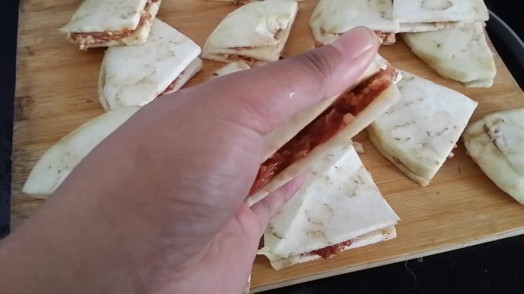 蒜蓉蒸茄夹肉步骤4