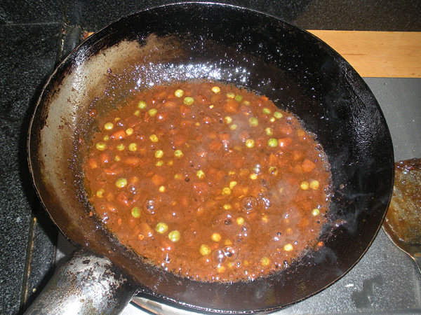 茄丁豌豆炸酱手擀面步骤15
