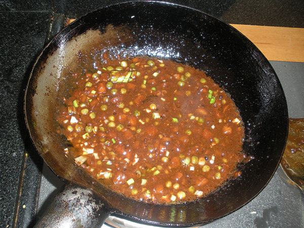 茄丁豌豆炸酱手擀面步骤17