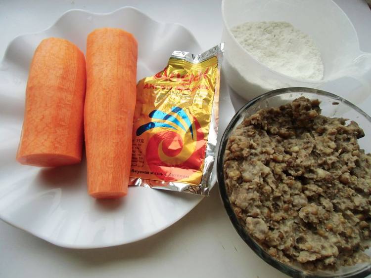 胡萝卜绿豆馅饼步骤1