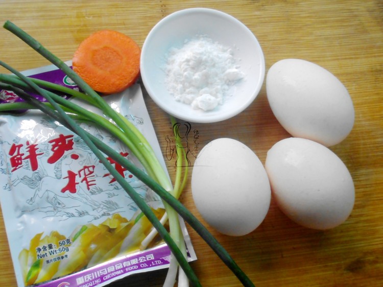 榨菜鸡蛋饼步骤1