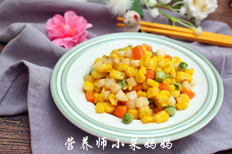 马蹄清炒玉米粒#本为步骤11