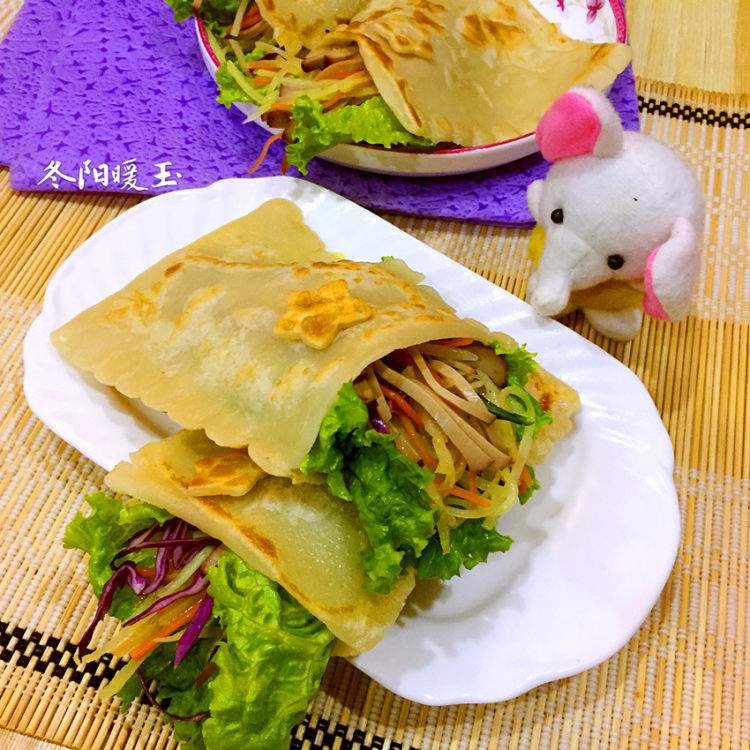 彩疏鸡蛋干丝口袋饼#步骤23