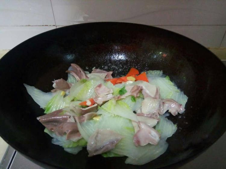 白菜熘肚片步骤4