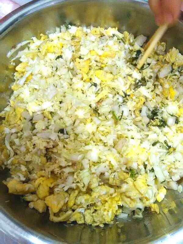 鸡蛋白菜素食饺步骤7