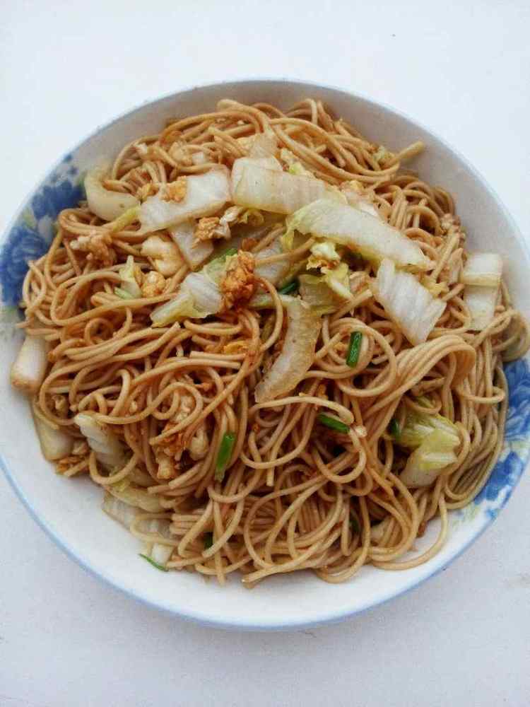 白菜鸡蛋炒面步骤13