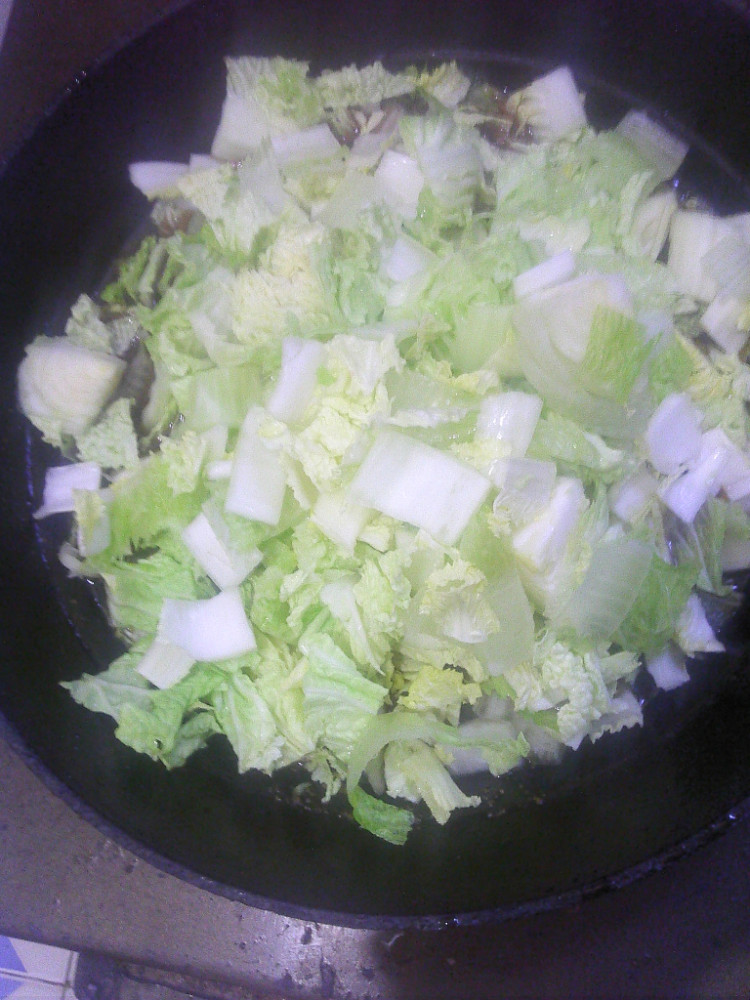 肉汁香干粉条白菜步骤4